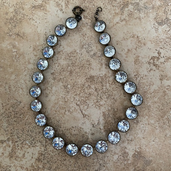 J crew style brûlée necklace clear and gold